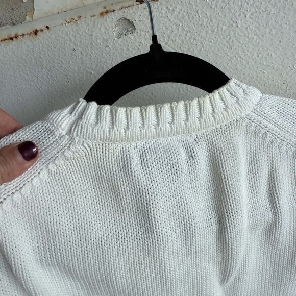 Land's End Sweater Women's Petite M USA Made Crewneck Pullover Coastal Classic - Picture 6 of 6